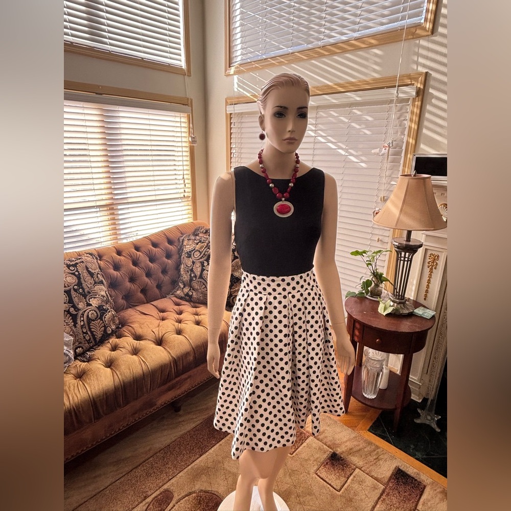 Ralph Lauren Polka Dot Black and White dress size 12.
